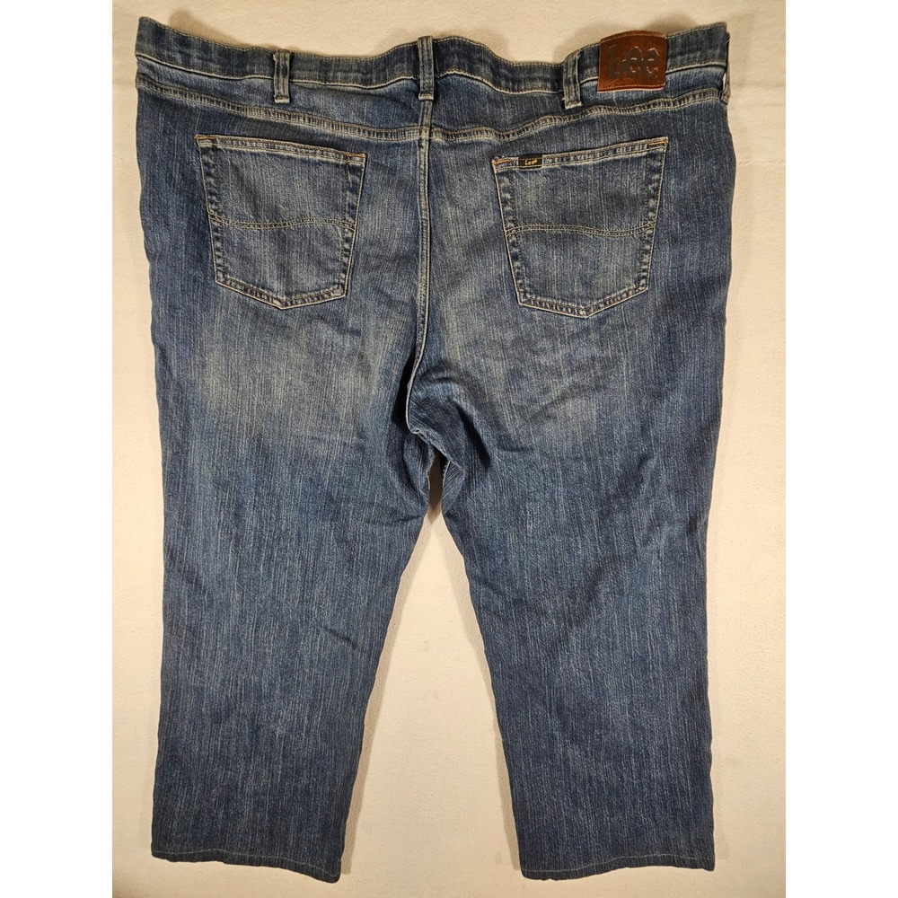 Lee Relaxed Fit Mens Jeans 52x30 Blue Denim Straight Leg Stretch 2106439 - Picture 8 of 10